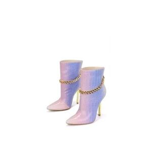 Cape Robbin Pastel Chain Ankle Boots